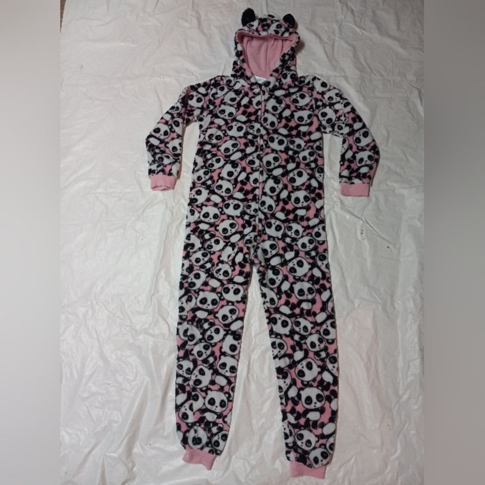 The Children's Place Pajamas Footed Fleece Size L10/12 Panda Bear Girl's